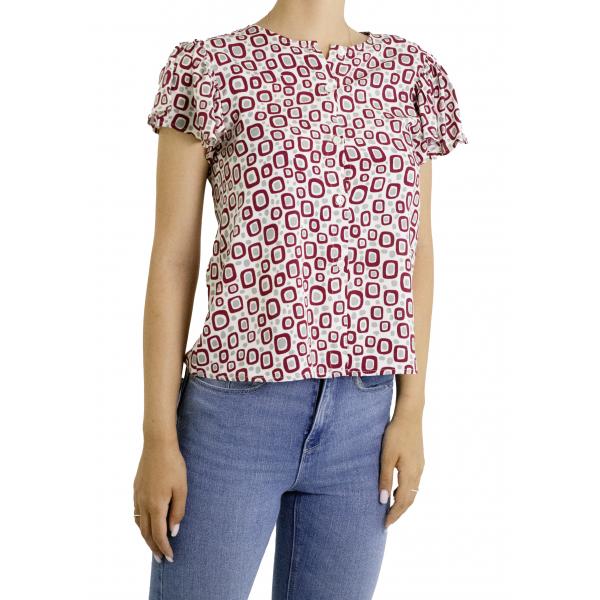 Camicia fantasia con volant 